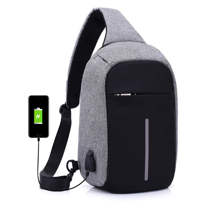 Anti-theft shoulder chest bag for men
